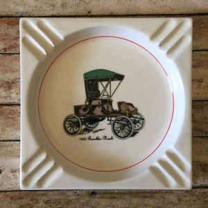 Vintage Hyalyn 1902 Rambler Nash Car White Ashtray